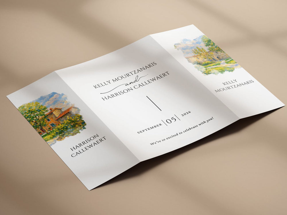 Watercolor Wedding Venue Invitation